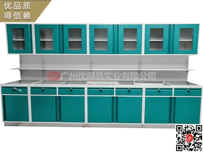 厂家定制 医院钢制柜体人造石台面处置室治疗柜 医院西药柜 诊所诊疗桌 不锈钢处置台 门诊药店药品柜