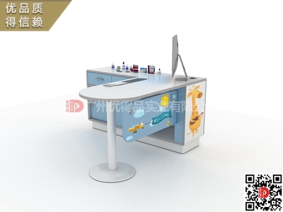 医院看诊台儿科诊室诊桌木质L型弧形医用工作台